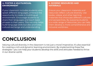 WAYS TO VALUE CULTURAL DIVERSITY IN THE CLASSROOM | PDF