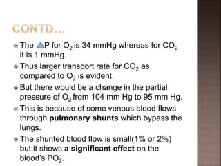 O2 and CO2 transport in blood and tissues | PPTX
