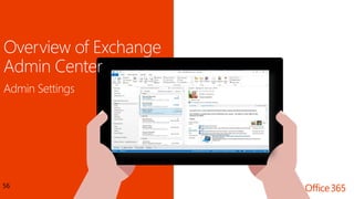 56
Overview of Exchange
Admin Center
 
