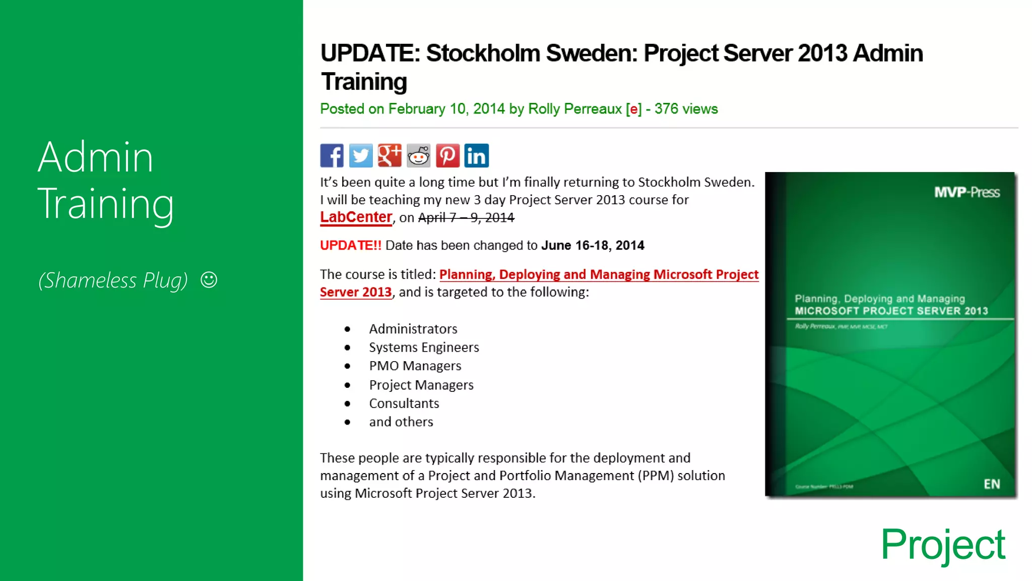 Project
(Shameless Plug) 