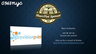 Beer Authority
300 W 40h St
[across the street]
Join us for a round of drinks
http://www.beerauthoritynyc.com
 