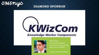 DIAMOND SPONSOR
Shai Petel
Advanced Display
Customizations Using
Knockout & SPFx
2-3pm in Ambassador
 