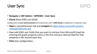 WordPress + Office 365 | O365 user profile fields v8.0 | PPT