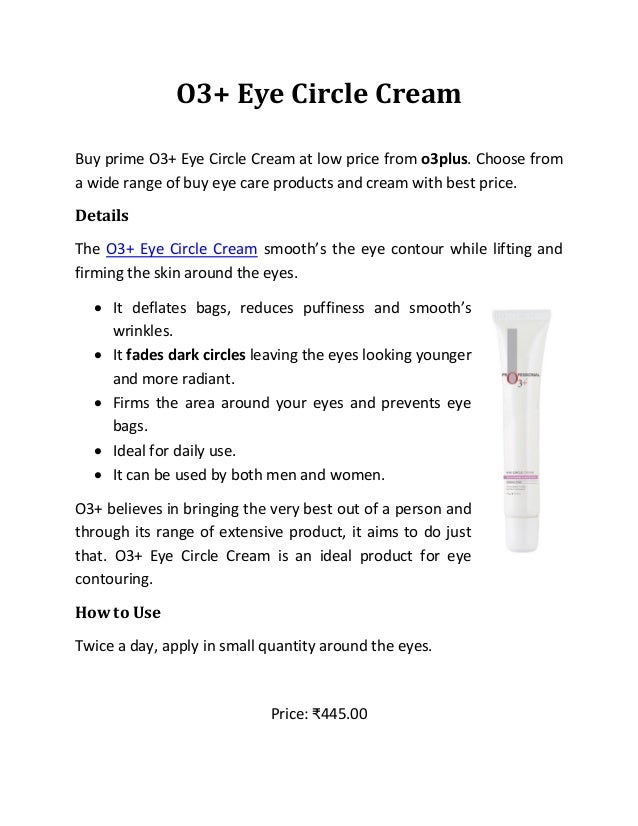 o3 cream for dark circles