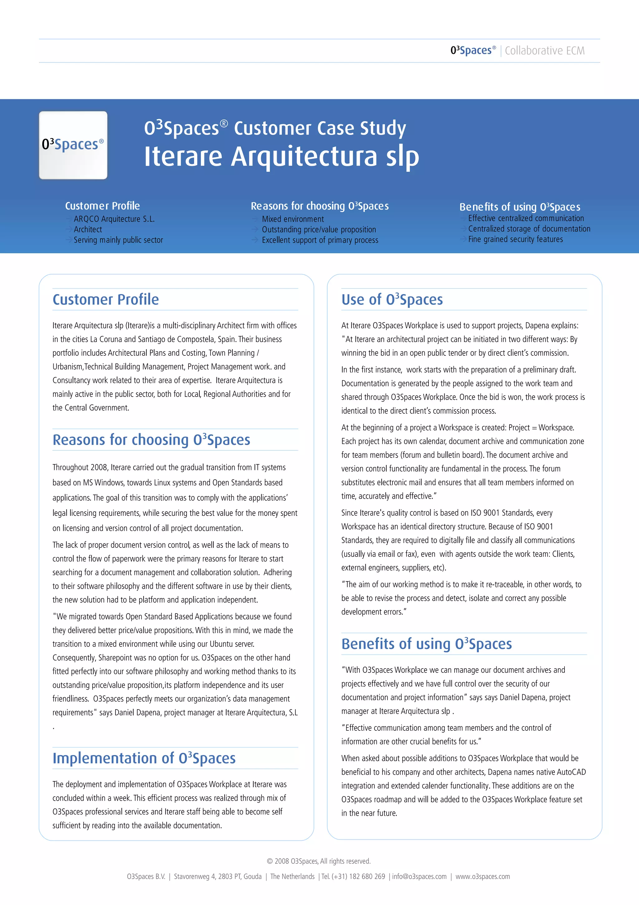 O3 spaces case study (EN) - Architect | PDF