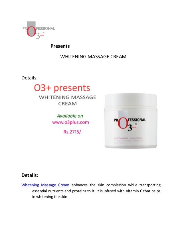 skin whitening massage cream