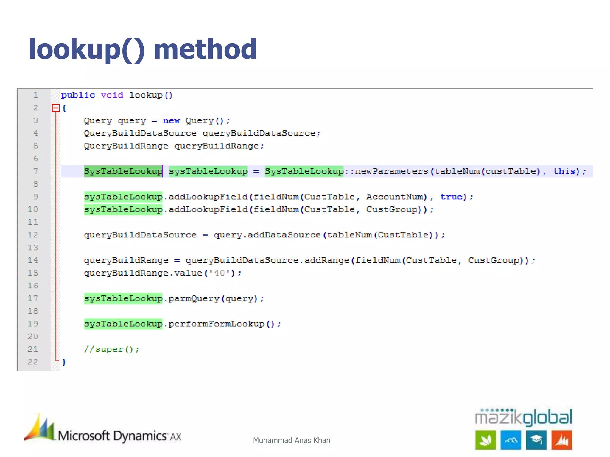 Muhammad Anas Khan
lookup() method
 