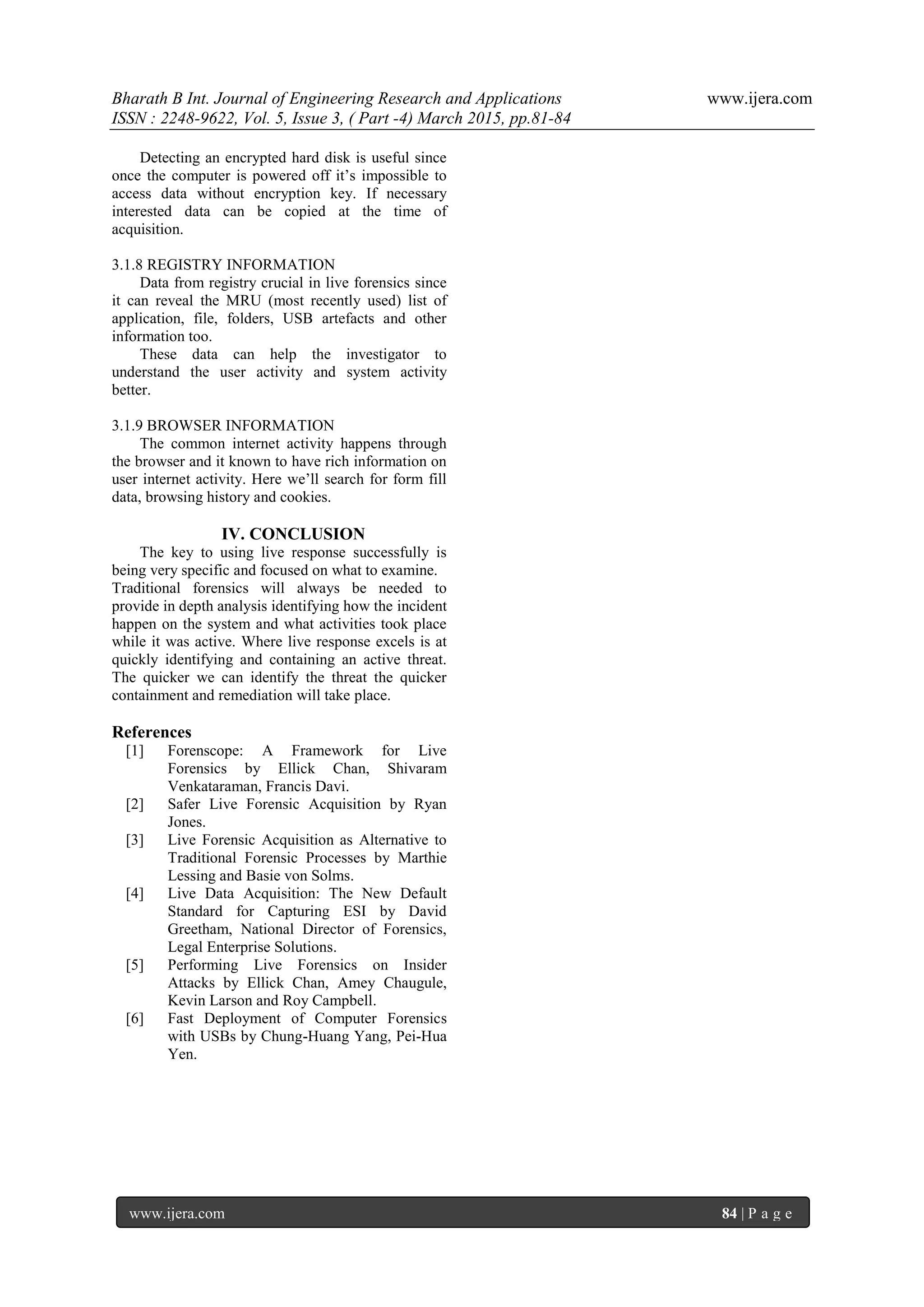 Automated Live Forensics Analysis for Volatile Data Acquisition | PDF