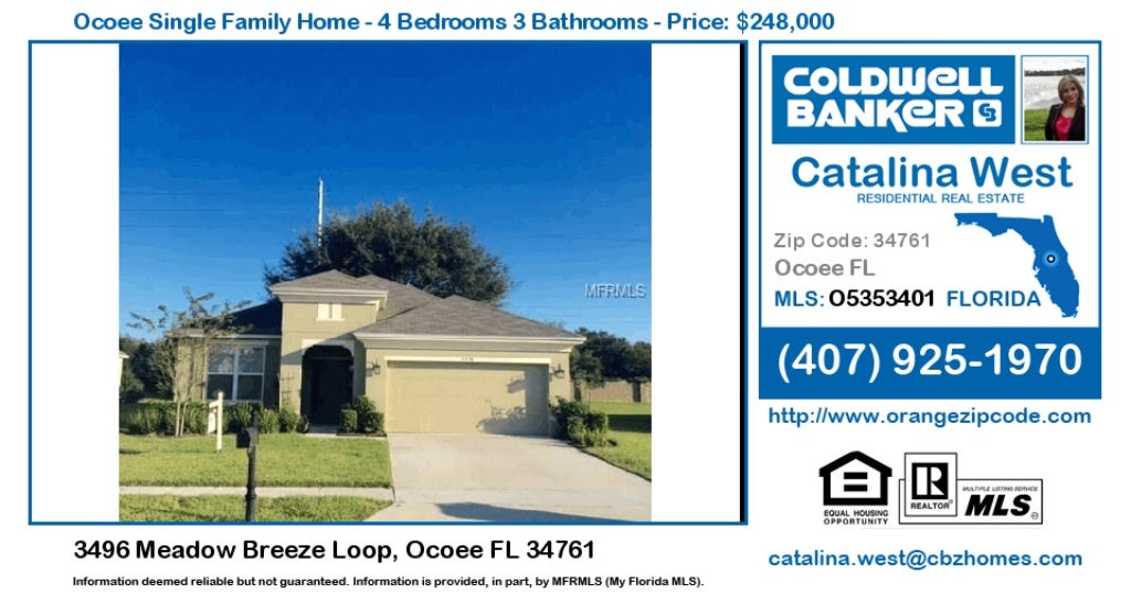 Homes for Sale in Ocoee 3496 Meadow Breeze Loop, Ocoee FL 34761