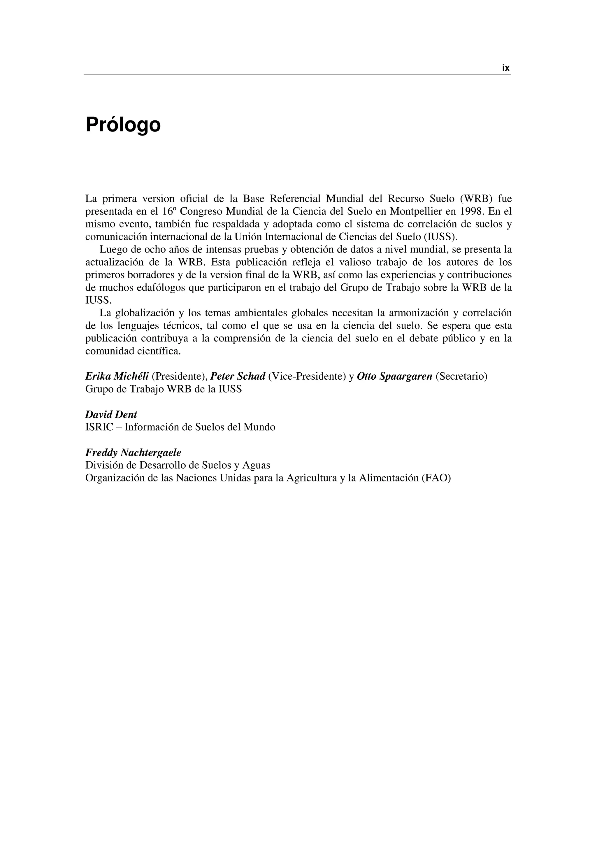 Base referencial mundial del recurso suelo fao