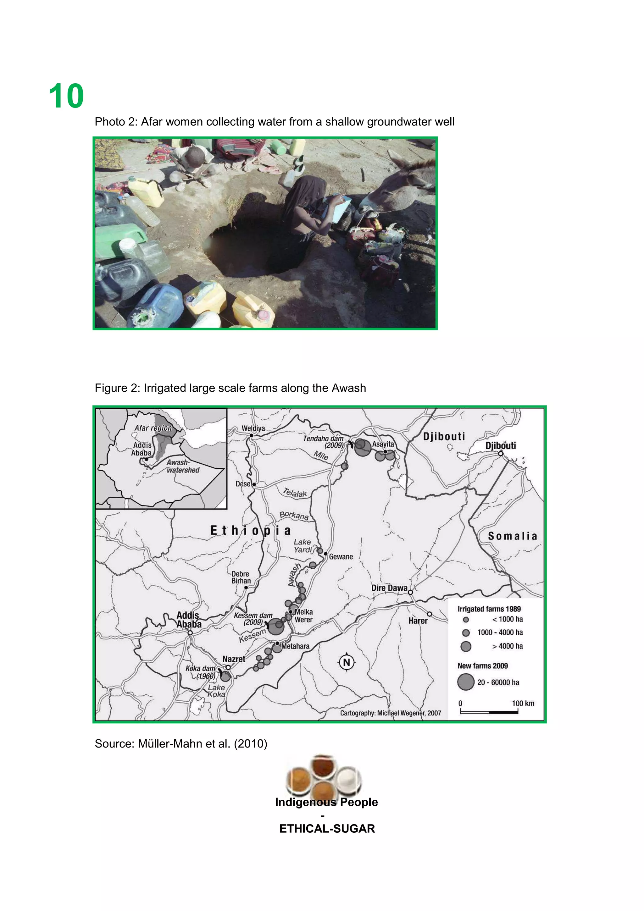 Ethicl
10
Indigenous People
-
ETHICAL-SUGAR
Photo 2: Afar women collecting water from a shallow groundwater well
Figure 2: Irrigated large scale farms along the Awash
Source: Müller-Mahn et al. (2010)
 