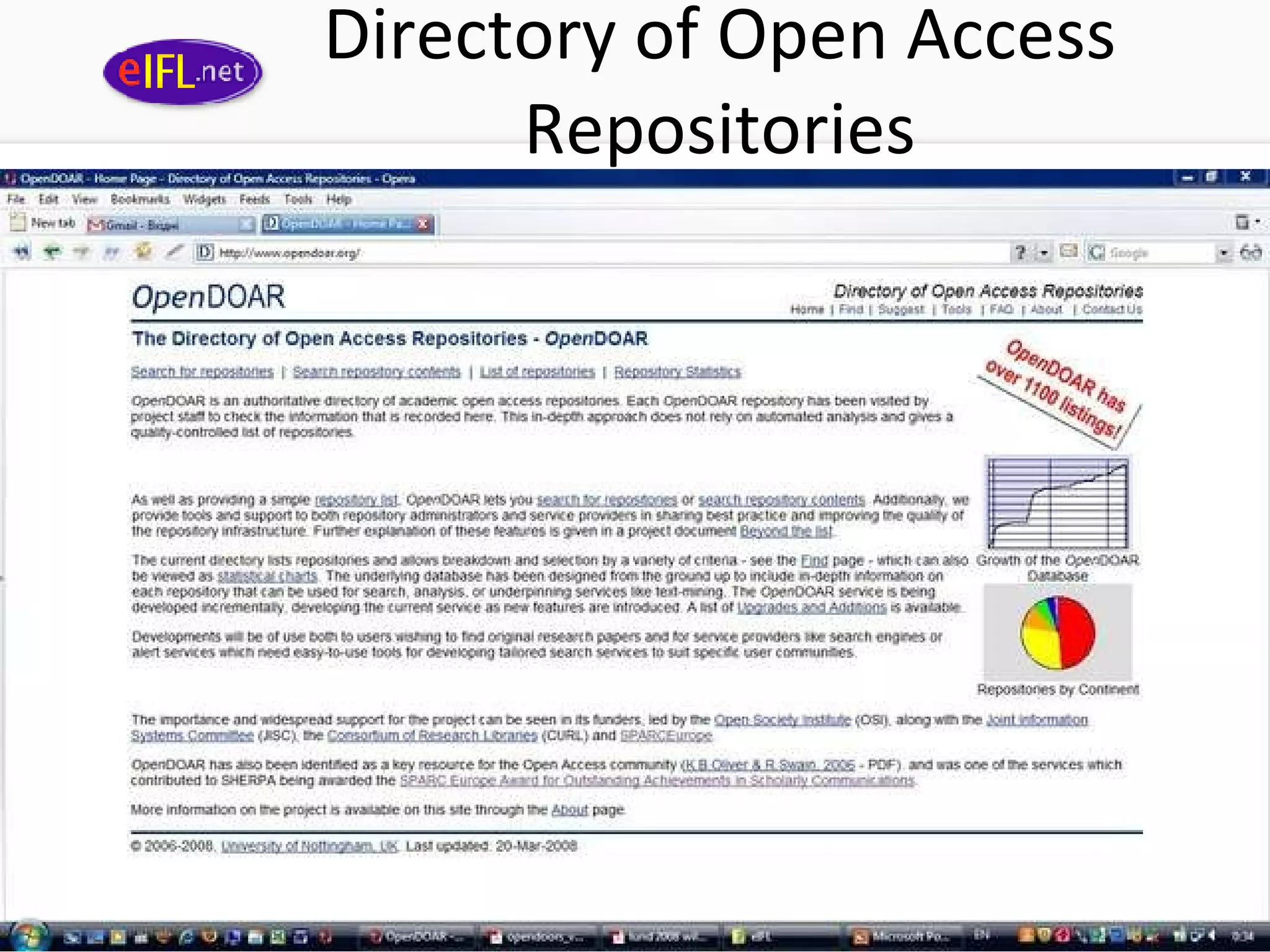 Directory of Open Access   Repositories 