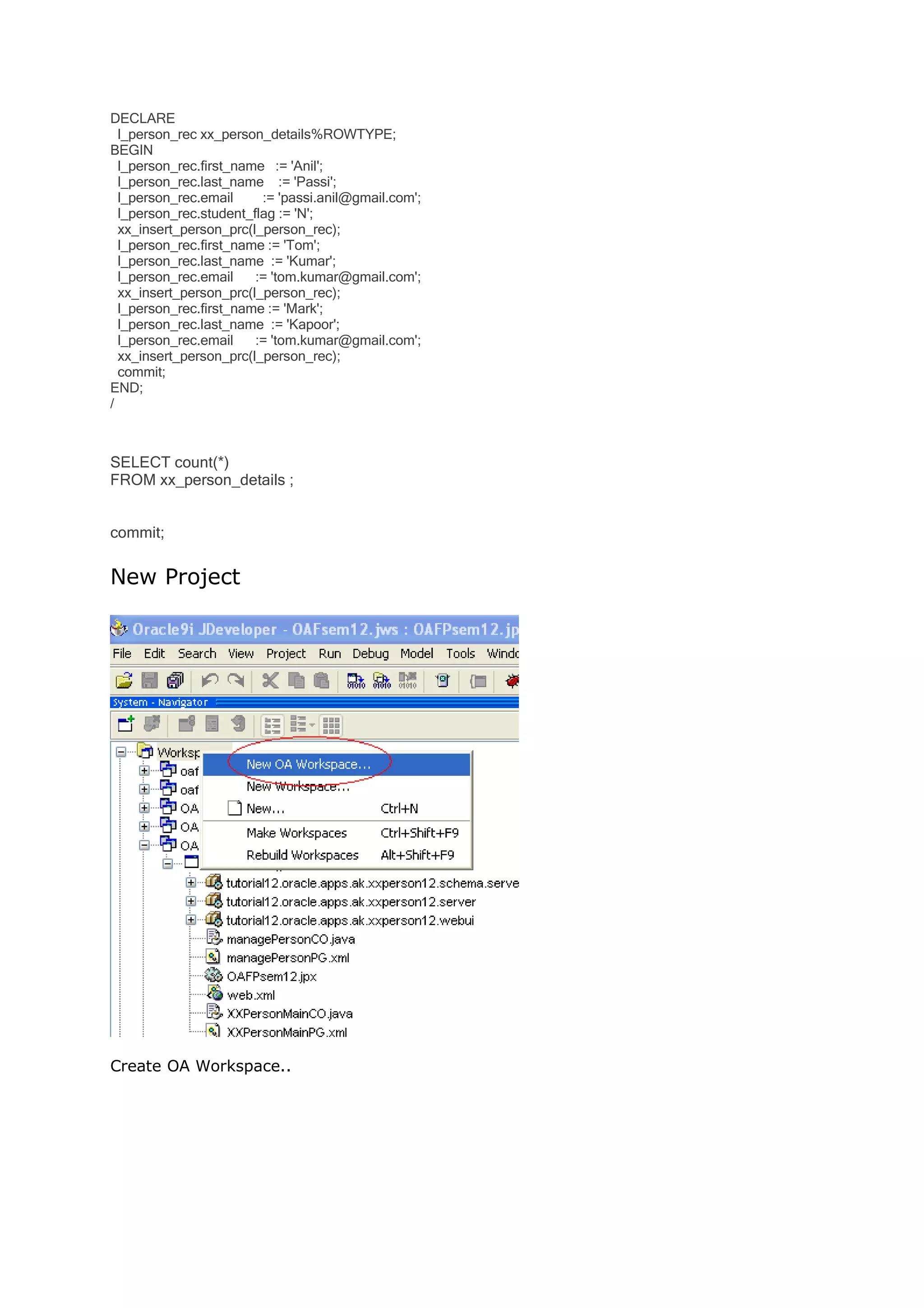 Oa Framework Tutorial