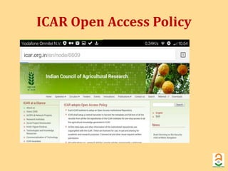 ICAR Open Access Policy 
 