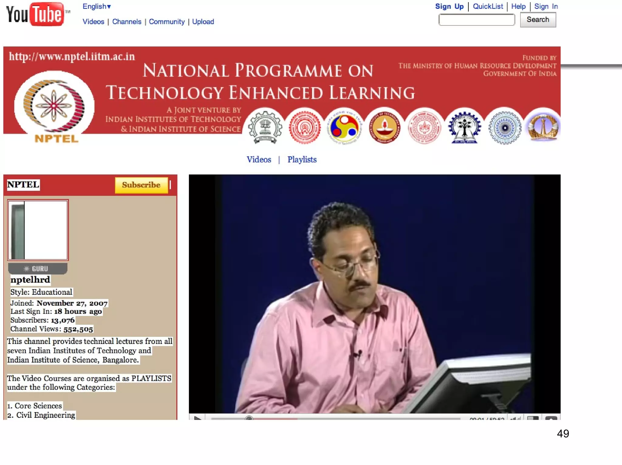 nptel youtube 