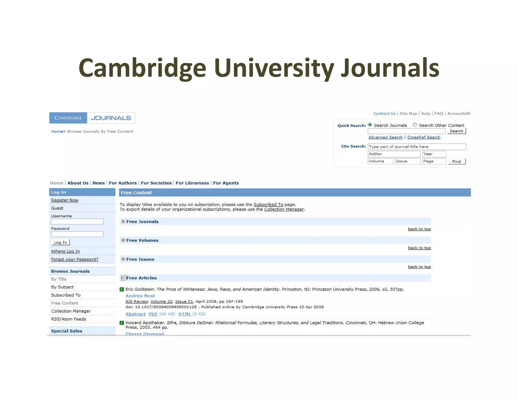 Cambridge University Journals
Cambridge University Journals
 