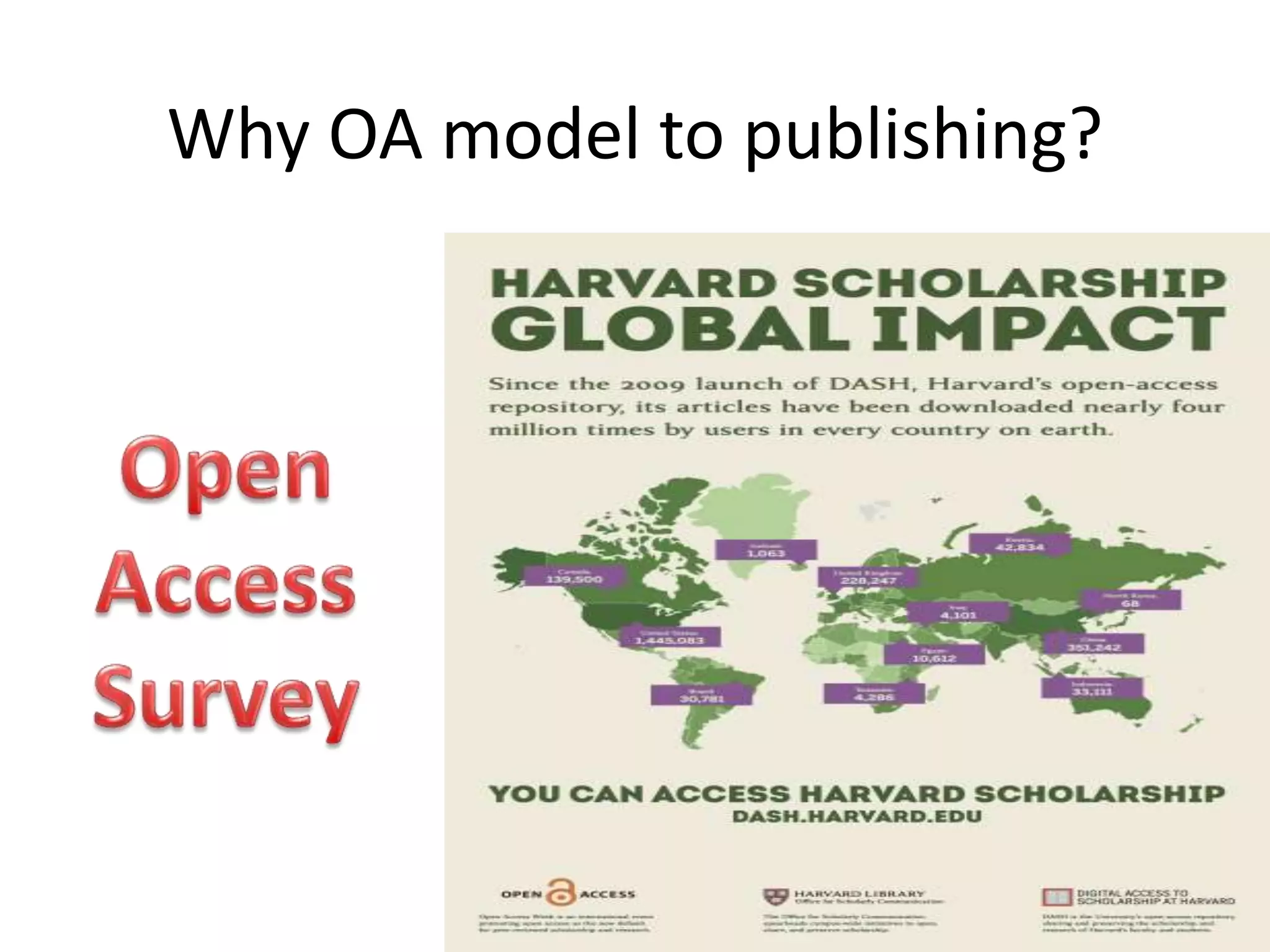 Why OA model to publishing?
 