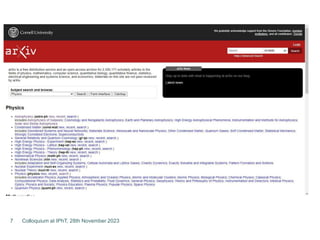 Colloquium at IPhT, 28th November 2023
7
 