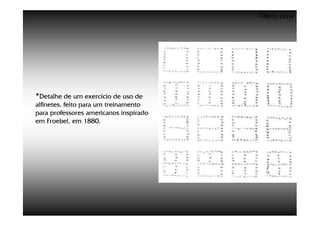 ©Beto Lima




•Detalhe de um exercício de uso de
alfinetes, feito para um treinamento
para professores americanos inspirado
em Froebel, em 1880.
 