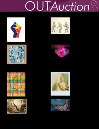 Lot # 25                        Lot # 26
gilf!                           Tamar Hirschl

Empower Equality                The Searchers
Spray paint on aluminum, ed.    Hand lithograph ed. 7 of 12
1 of 8                          14.5 in. x 16.5 in.
30 in. x 22 in.                 Value: $850
Value: $800                     Courtesy of the Artist
Courtesy of the Artist




Lot # 27                        Lot # 28
Adin David Hixon                Itzik Iluz

Fontainebleau Sue               Intimacy
Encaustic on panel              Sculpture, perspex and light
16.5 in. x 15 in.               24 in. x 14 in. x 14 in.
Value: $500                     Value: $5,000
Courtesy of the Artist          Courtesy of the Artist




Lot # 29                        Lot # 30
Todd Kelly                      Mikael Kenney

Signature Painting              Adam, Oak Island, NC 2007
Oil on canvas                   (MK0337)
40 in. x 30 in.                 Unique Polaroid photograph
Value: $4,000                   4.25 in. x 3.5 in.
Courtesy of the Artist & Asya   Value: $750
Geisberg Gallery                Courtesy of the Artist & Peter
                                Hay Halpert Fine Art




Lot # 31                        Lot # 32
Justin Kim                      Robert Kitchen

Men In Landscape                Nude With Blue Background
Collage                         Water color
4.5 in. x 6 in.                 21 in. x 13 in.
Value: $200                     Value: $400
Courtesy of the Artist &        Greg Kitchen
Oxbow Gallery
 