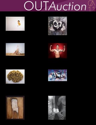 Lot # 73                        Lot # 74
David Rios Ferreira             Homo Riot

He tried his best               Dick Army
Gouache and color pencil on     Mixed Media (Graphite &
drafting film                   collage) on wood
11in. x 14in.                   18 in. x 18 in.
Value: $300                     Value: $400
Courtesy of the Artist          Courtesy of the Artist & The Site
                                Unscene




Lot # 75                        Lot # 76
Lisa Ross                       Mike Ruiz

Sultanim                        Kamil Nicalek
Archival pigment print on       Stretch canvas
cotton paper                    60 in. x 90 in.
22 in. x 33 in.                 Value: $7,500
Value: $3,500                   Courtesy of the Artist
Courtesy of the Artist & Asya
Geisberg Gallery




Lot # 77                        Lot # 78
Christopher Russell             H. Samarel

Beework: Hive                   Melt_69
Glazed white earthenware        Print on canvas, ed. 1 of 5
9 in. x 12 in.                  44 in. x 27 in.
Value: $2,750                   Value: $4,500
Courtesy of the Artist &        Courtesy of the Artist
Julie Saul Gallery




Lot # 79                        Lot # 80
Scott Sanders                   Santiago

Pappa Earth                     Tied With Luv
Oil on wood                     Silver-Gelatin print, ed. 2 of 3
30.75 in. x 24.5 in.            20 in. x 16 in.
Value: $850                     Value: $2,000
Courtesy of the Artist          Courtesy of the Artist & Solar,
                                East Hampton, NY
 