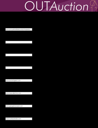 Jacqueline Silberbush                  Jacqueline Silberbush was born and lives currently in New York. She graduated Skidmore College
                                       this past spring, focusing in Photography with a degree in Studio Art. She shoots regularly in the
b. 1989                                metropolitan area and has publications in NY Daily News and The Huffington Post. Her subject
                                       matter is documentary mixed with a fine art quality.

www.jacquelinesilberbushphotography.
tumblr.com/

Hector Silva                           Hector Silva is an artist based in Los Angeles who has been producing work for more than 20
                                       years. Born in Ocotlan, Jalisco, Mexico, he moved to the U.S. at the age of 17. He began drawing
b. 1955                                in his late 20s when he discovered his own talent. As the recipient of both San Diego’s prestigious
                                       Sandie and Nicky Awards, Hector’s talent was immediately recognized in Southern California. His
                                       gift was clearly and instantly evident, especially when one considers the fact he is completely
                                       self-taught. In 1997, Hector received this First Prize in Single Figure form the Tom of Finland
                                       Foundation’s Erotic Art Contest.

Christopher Stout                      Christopher Stout was born in Washington, D.C. From 1998 to 2007, he was an active member of
                                       the California art community, co-founding San Francisco Art Magazine and showing in 23
b. 1970                                exhibitions in San Francisco, Oakland, and Los Angeles. Stout now lives and works in Manhattan’s
                                       West Village. In his current work, he combines abstract painting with sculptural elements. His aim
                                       in this work is to explore the impact or economic globalization on our societal value system.




Paul Suttman                           Paul Suttman is recognized as one of the United States’ most distinguished representational
                                       sculptors. His work is prized for the elegance of its traditional craftsmanship and the
b. 1933                                imaginativeness of its modern vision. Known for his bronze figures, still lifes and art historical
d. 1993                                reinterpretations, Suttman stresses the formal, and sometimes surreal, aspects of objects, creating
                                       unforgettable sculptures that radiate vitality and technical brilliance. Suttman’s figurative
                                       sculptures of the 1960s combine impressionistic surfaces with deep emotional content.


Kevin Tachman                          Kevin Tachman is an award-winning documentary photographer who has garnered wide
                                       acclaim for his work in the worlds of fashion, entertainment, and music. His photos have
b. 1972                                appeared in print and online publications such as Vogue, NYTimes.com, Marie Claire Russia, The
                                       Daily Beast, Elle Decor, and The Wall Street Journal. Tachman’s specialty is capturing essential
                                       moments that express excitement, beauty, and drama. Shot in a naturalistic style, his photos
www.backstageat.com                    make you feel like you’re there, whether it’s at Fashion Week, during a live performance, in the
                                       thick of a celebrity-filled after party, or on the set of a photo shoot.

Polina Teif                            Polina Teif is a contemporary Canadian artist, via Belarus, South Africa and Israel, working across
                                       the spectra of media. Trained in advanced photo techniques, she broadened her scope while
b. 1989                                an undergraduate to communicating her vision through video, photo, recontextualised materials
                                       and deconstructed spaces. Her gaze focuses on new ways of seeing while lingering over issues of
                                       identity, beauty and permanence.
www.xxxxcollective.com


George Towne                           George Towne was born in Pennsylvania and raised in Port Jervis, New York. He came to New
                                       York City 20 years ago to attend the School of Visual Arts, where he earned both a B.F.A. and M.F.
b. 1968                                A. degree. His paintings have been featured in galleries including the Michael Mut Gallery, NYC,
                                       Leslie/Lohman Gallery in NYC, and The Barbara Ann Levy Gallery, in Cherry Grove, on Fire Island.
                                       His work has been reproduced and written about in publications such as American Artist
www.georgetowneart.com                 Magazine, Time Out New York, and HX. Next Magazine put a piece on the cover in Spring 2010.


Matteo Trisolini                       Born in Italy in 1974, Matteo studied photography in Milan and New York, winning a scholarship at
                                       the SVA. He has exhibited at: Palazzo della Triennale, Milano, Italy - Palazzo delle Esposizioni,
b. 1974                                Roma, Italy - Natural History Museum, Milano, Italy - Ag Art Space, New York - Williamsburg Art
                                       and Historical Center, Brooklyn - 2001 Venice Biennial (IED Project), Milano, Italy - School of Visual
                                       Art, New York - To B.Art - Gustavia - Saint Barths, Virgin Islands - Universita’ del Design – Perugia,
www.matteotrisolini.com                Italy - Hype Gallery, Milano, Italy - Hype Gallery, Berlin, Germany - Space Untitled, Soho, NY
 