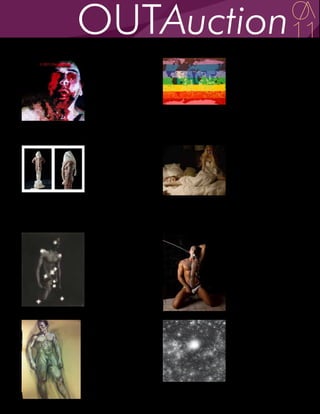 Lot # 1                              Lot # 2
Daniel Albert                        Dan Alvarado

Chill                                The Solution
Oil paint on canvas                  Acrylic on canvas
20 in. x 20 in.                      36 in. x 48 in.
Value: $300                          Value: $1,100
Courtesy of the Artist               Courtesy of the Artist




Lot # 3                              Lot # 4
Ron Amato                            Kalliope Amorphous

Armor 5                              Girls
Archival inkjet print, ed. 1 of 10   C-print
24 in. x 20 in.                      16 in. x 20 in. (Framed)
Value: $1,200                        Value: $450
Courtesy of the Artist               Courtesy of the Artist




Lot # 5                              Lot # 6
Paolo Arao                           Scott Barnes

The Hunter                           Jessie Colter In Milk
Charcoal on paper                    Photograph, ed. 3 of 25
14.62 in. x 13.5 in.                 14 in. x 11 in.
Value: $1,500                        Value: $600
Courtesy of the Artist &             Courtesy of the Artist
Jeff Bailey Gallery




Lot # 7                              Lot # 8
Mark Beard                           Colleen Blackard

Untitled                             Starlight
Conte crayon on paper                Ballpoint on paper
30 in. x 21 in.                      4 in. x 4 in.
Value: $1,500                        Value: $200
Courtesy of the Artist               Courtesy of the Artist
 