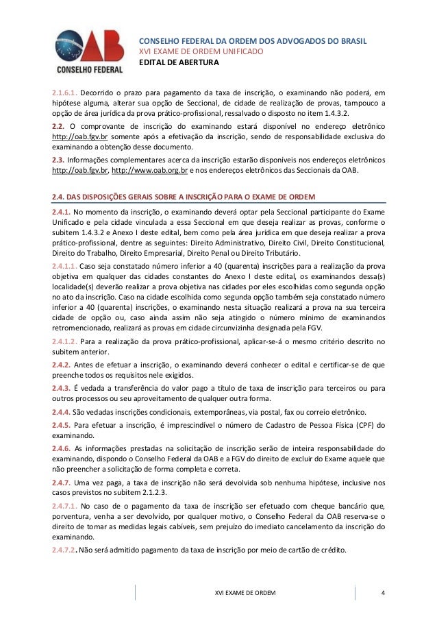 Exame de ordem oab fgv