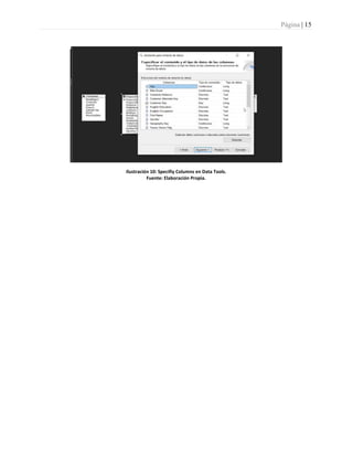 Página | 15
Ilustración 10: Specifiy Columns en Data Tools.
Fuente: Elaboración Propia.
 