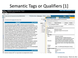 Semantic Tags or Qualifiers [1]<br />