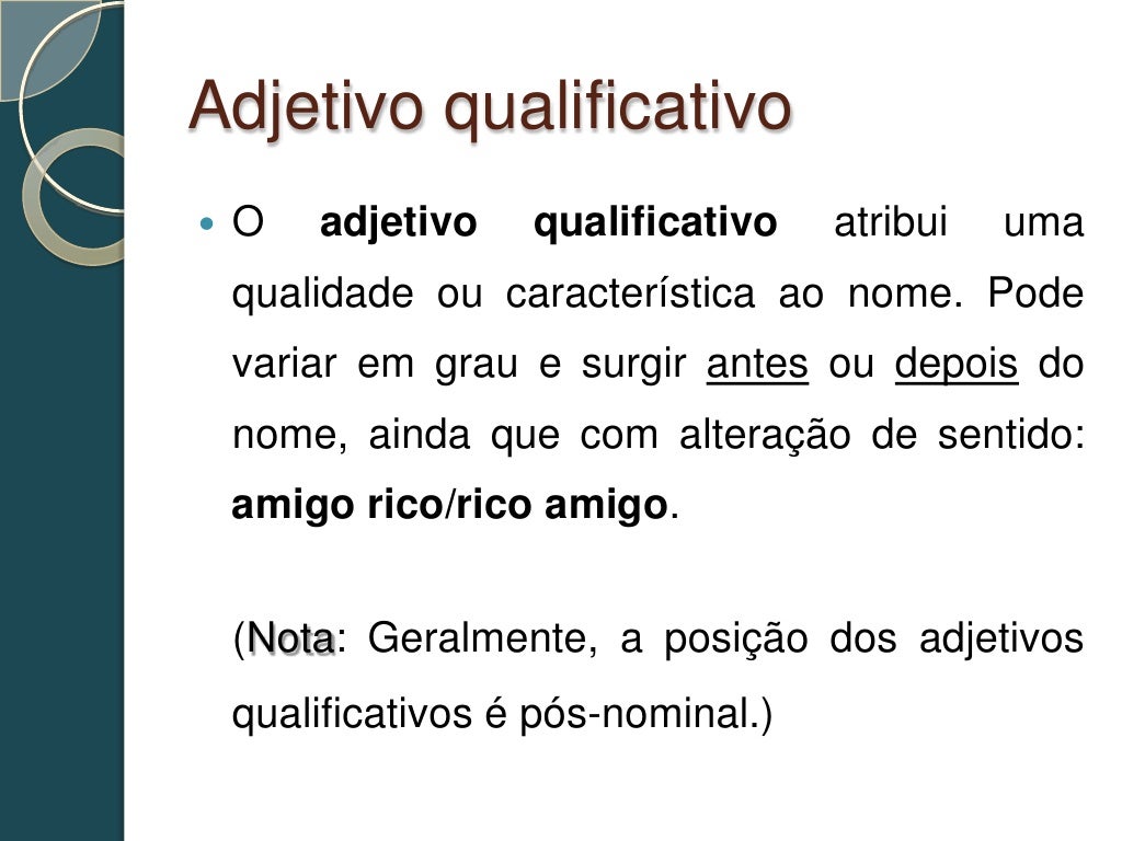 O adjetivo