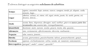 O Advérbio 
