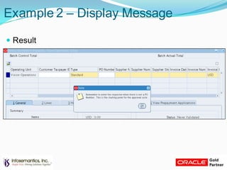 Example 2 – Display Message
 Result
 