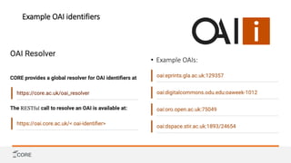 Example OAI identifiers
• Example OAIs:
 