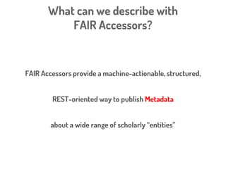 The FAIR Accessor
In incremental detail
 