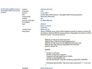 Create and publish a FAIR Accessor for that query
Returns a page of metadata (in this example, in RDF)
Container
Resource HTTP GET
<FAIR metadata/>
Contains
MetaRecordResource1
MetaRecordResource2
MetaRecordResource3
...
 
