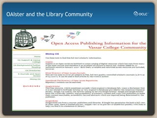 OAIster and the Library Community 