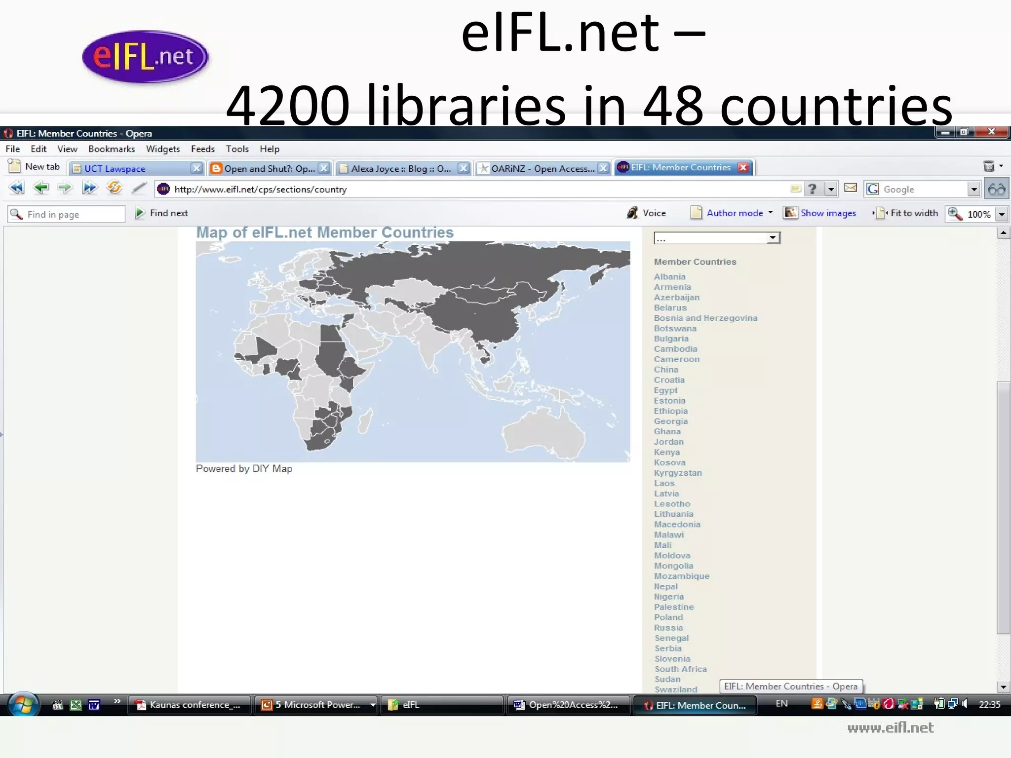 eIFL.net –  4200 libraries in 48 countries 