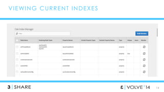 14 
VIEWING CURRENT INDEXES 
 