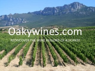 Oakywines.com 
REDISCOVER THE WINE REGIONS OF ALICANTE 
 