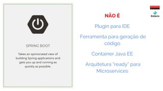 NÃO É
Plugin para IDE
Ferramenta para geração de
código
Container Java EE
Arquitetura “ready” para
Microservices
 