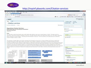 http :// repinf . pbworks . com /Citation- services   