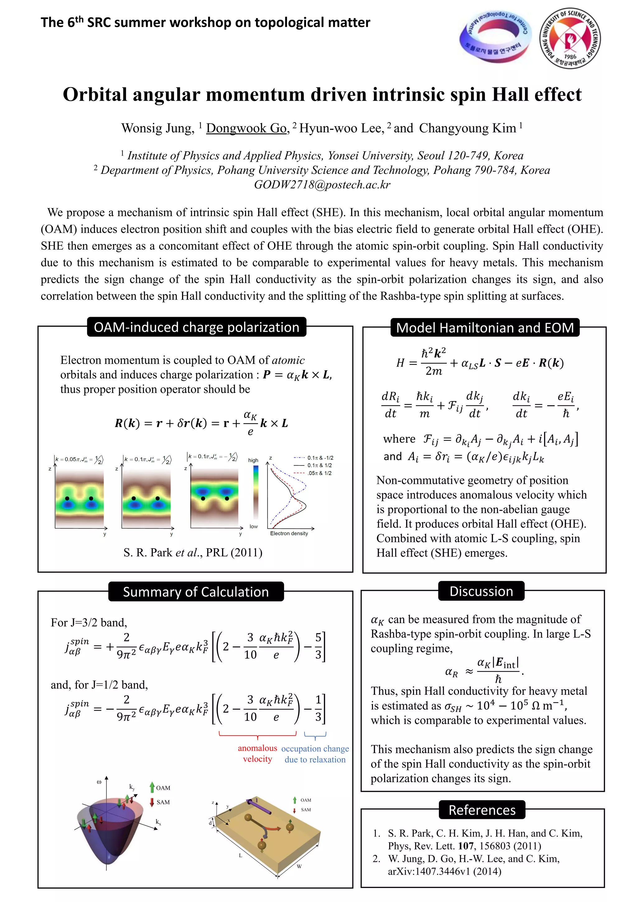 Orbital angular momentum induced intrinsic spin Hall effect | PDF