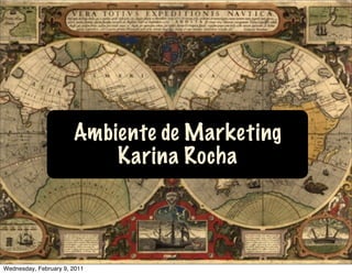 Ambiente de Marketing
                           Karina Rocha



Wednesday, February 9, 2011
 
