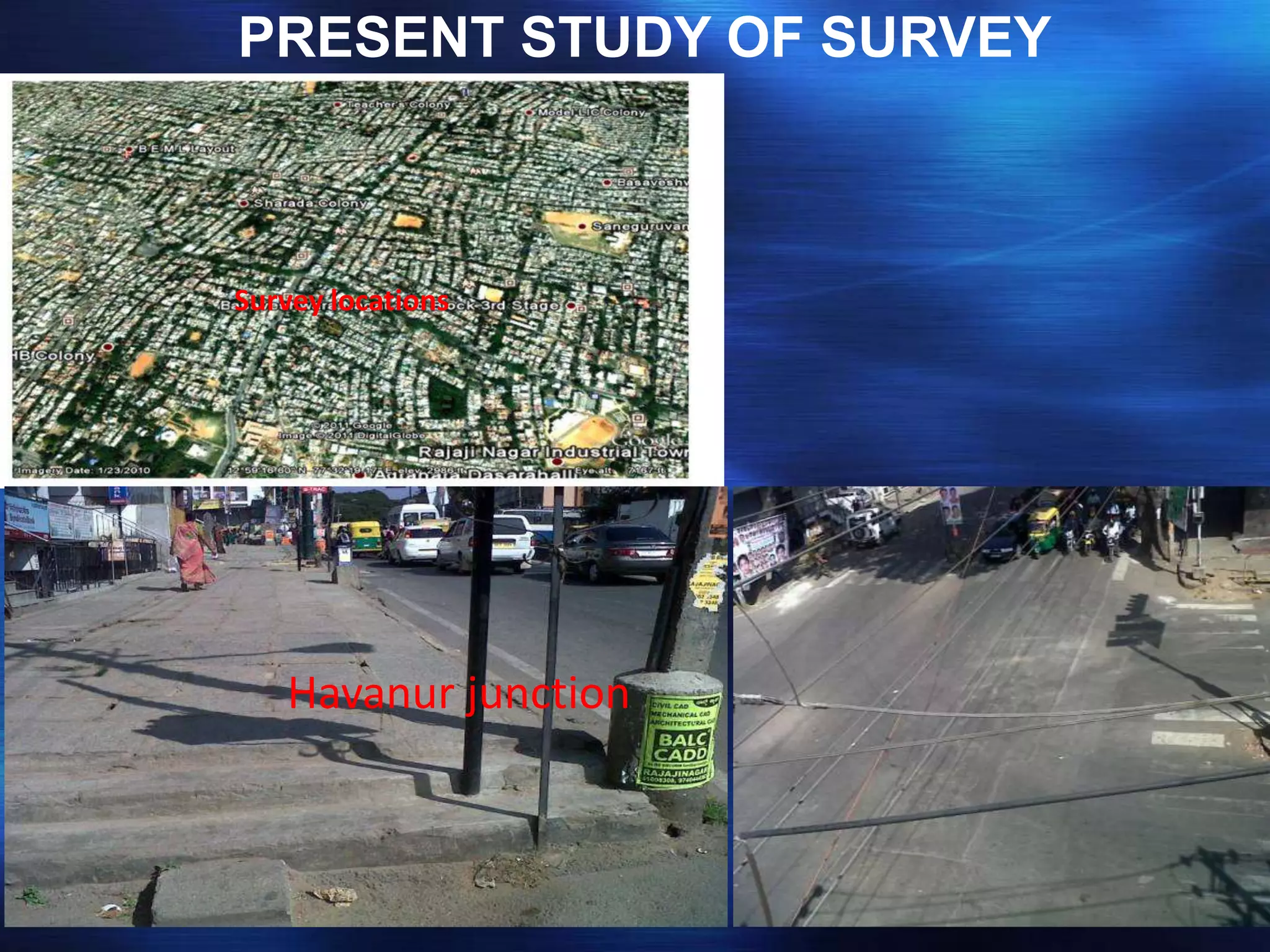 PRESENT STUDY OF SURVEY
Survey locations
Havanur junction
 