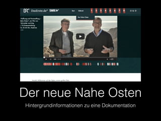 Der neue Nahe Osten
Hintergrundinformationen zu eine Dokumentation