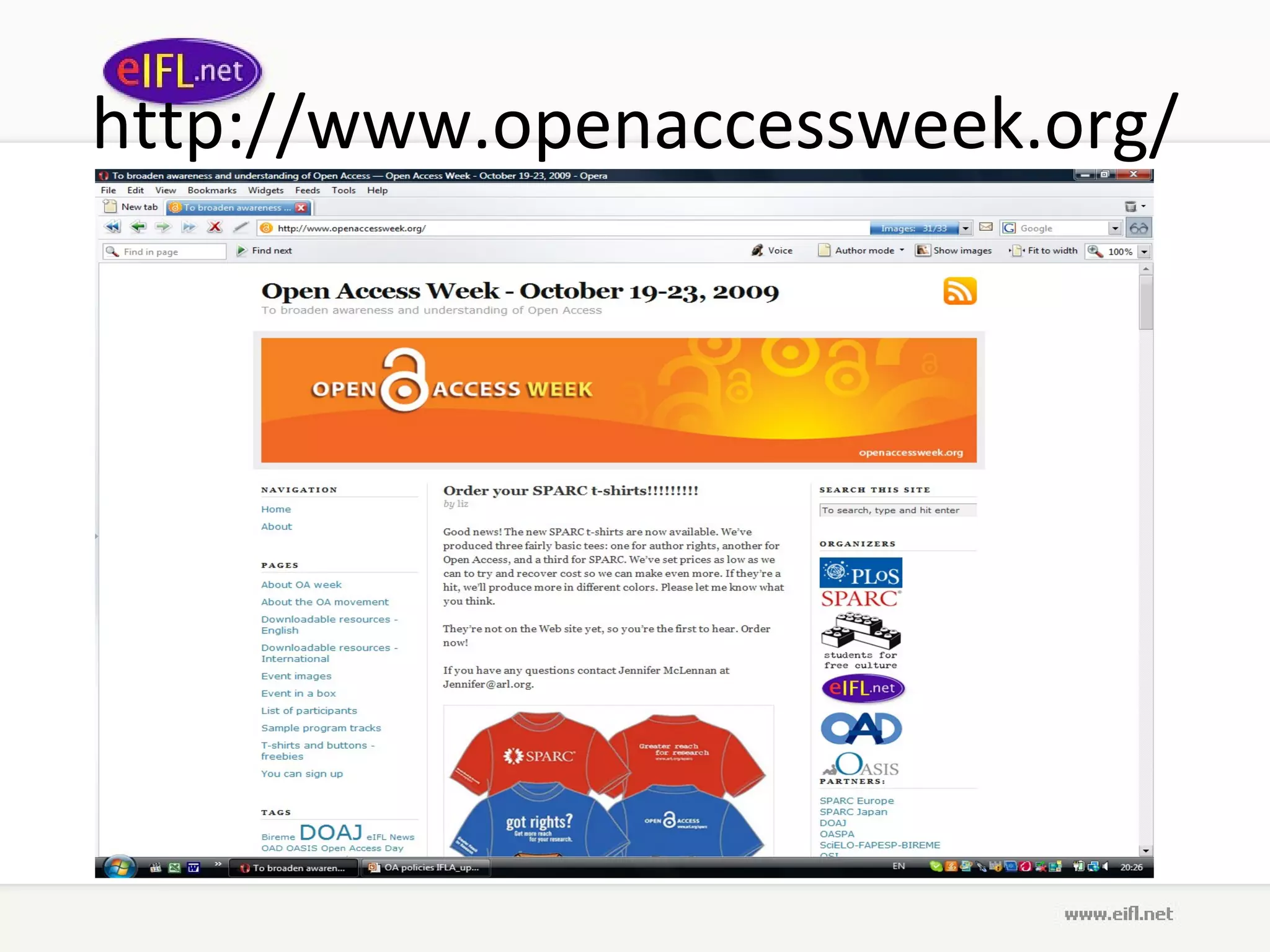 http://www.openaccessweek.org/ 