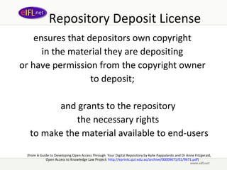 The OpenDOAR Policy Tool. Copyright management. | PPT
