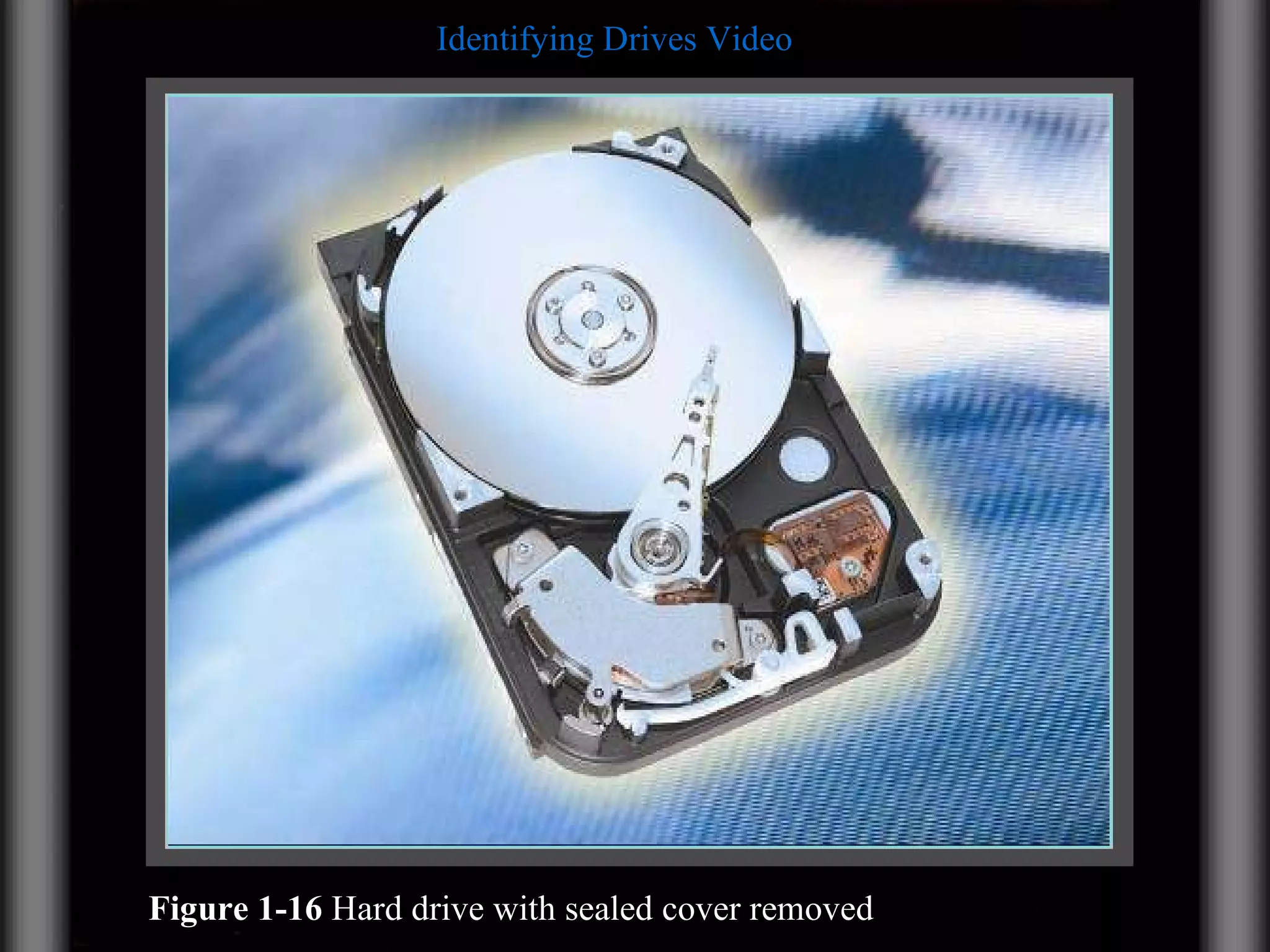 Figure 1-16  Hard drive with sealed cover removed Identifying Drives Video 