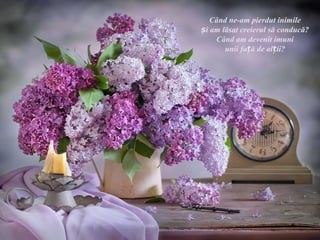 Când ne-am pierdut inimile
și am lăsat creierul să conducă?
    Când am devenit imuni
       unii față de alții?
 